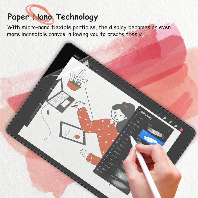 bersem 2 Pack Paperfeel Screen Protector - Matte PET Film for Drawing, Anti-Glare - Compatible with iPad 6th/5th Generation 9.7 inch and iPad Pro 9.7 Inch/Air 2/Air - Image 4